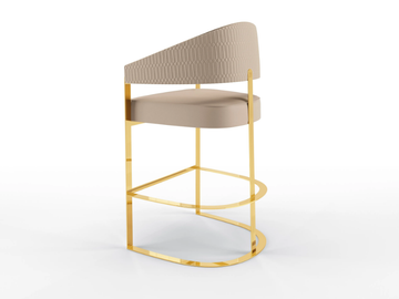 ARISTON - High upholstered leather barstool by BRUNO ZAMPA - view 3